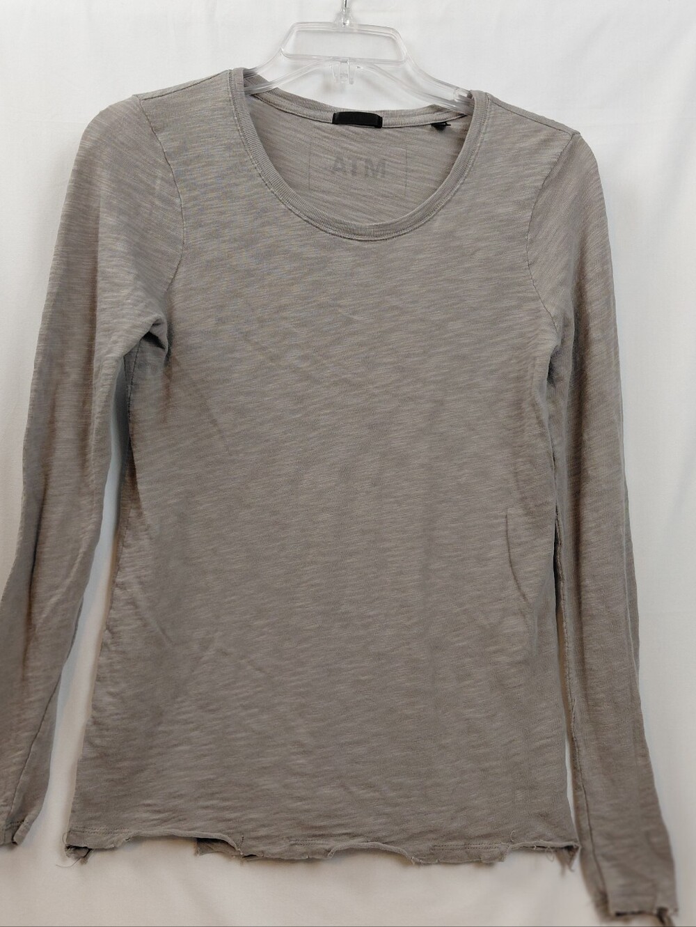 ATM Anthony Thomas Melillo Distressed Slub Cotton Jersey Long Sleeve Shirt Sz XS